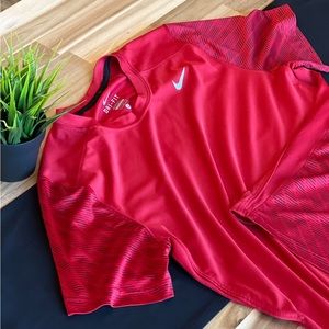 ✔️NIKE✔️ DRI-FIT Athletic Tee - Red / Black Pattern - Men’s Size Large